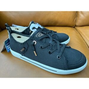 Skechers Bobs B Cute 2.0 Sneakers Womens 8 Black New Frayed Canvas Slip On